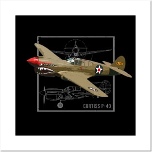 Curtiss P-40 Warhawk | WW2 Fighter Plane Posters and Art